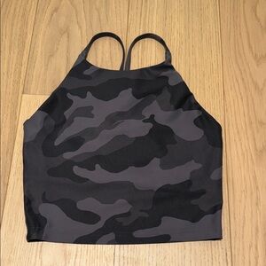 Old Navy Black and Gray Camouflage Sports Bra